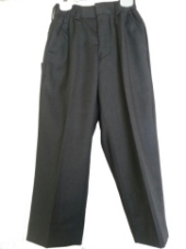 Boys Charcoal Gray Poly-Rayon Dress Pants